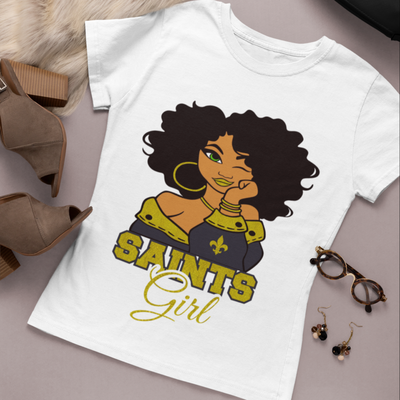 Football Girl T-Shirt, Saints, Cowboys, Patriots, Packers, Raiders - Image 5