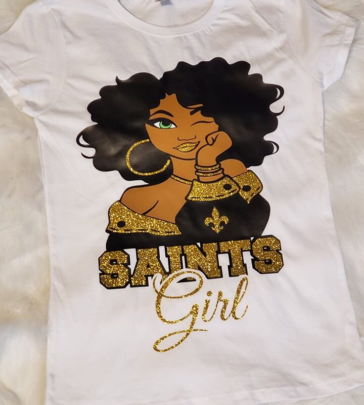 Football Girl T-Shirt, Saints, Cowboys, Patriots, Packers, Raiders