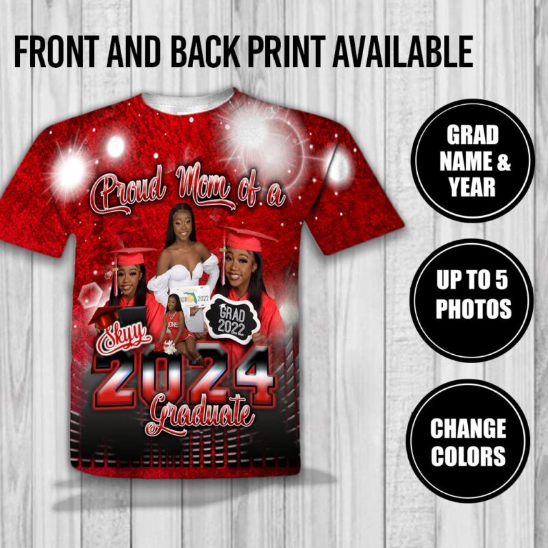 Red and black graduation shirt