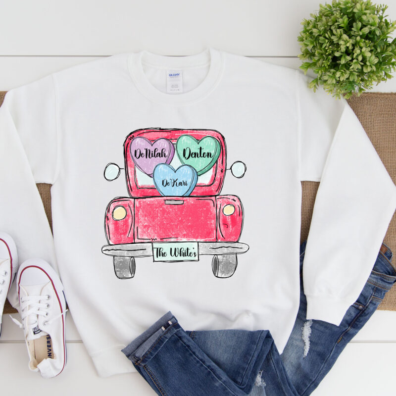 Mama Truck Sweatshirt, Valentine's Day Shirt, Mother's Day Shirt, Cute Sweatshirt, Candy Shirt, Gift for Her