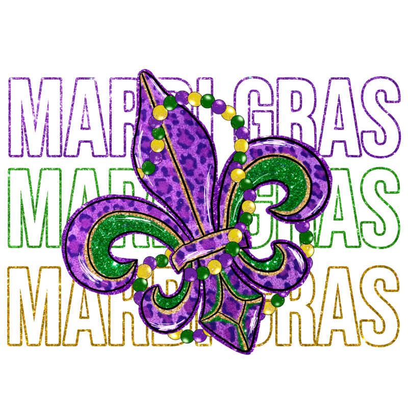 Mardi Gras Fleur De Lis DTF Transfer