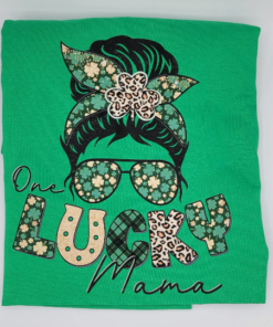 St. Patrick Day Shirt, St. Patrick Day Women Shirt, St. Patrick Day Shirt Funny, Saint Patrick Day Shirt, Lucky Mama Shirt, Bun Hair Shirt - Image 3