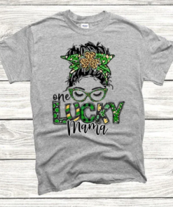 Alternative view of St. Patrick Day Shirt, St. Patrick Day Women Shirt, St. Patrick Day Shirt Funny, Saint Patrick Day Shirt, Lucky Mama Shirt, Bun Hair Shirt