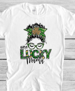 St. Patrick Day Shirt, St. Patrick Day Women Shirt, St. Patrick Day Shirt Funny, Saint Patrick Day Shirt, Lucky Mama Shirt, Bun Hair Shirt - Image 3