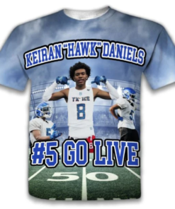Alternative view of All Over 3D Custom Full-Color Sports Themed  Shirt, High School Football Shirt, Game Day Football Shirt, Football Season Tee, Team Shirt