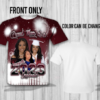 Burgundy 3D Graduation Shirts