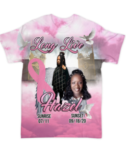 Alternative view of In Loving Memory, Rest In Peace, In Memory Of Shirt, Gone But Not Forgotten, Long Live, RIP Shirt w/ CLOUDS, All Over 3D Shirt, Sublimation Shirt