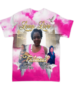 In Loving Memory, Rest In Peace, In Memory Of Shirt, Gone But Not Forgotten, Long Live, RIP Shirt w/ CLOUDS, All Over 3D Shirt, Sublimation Shirt - Image 3