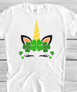 Alternative view of Girls St. Patrick Day Shirt, Unicorn St. Patrick Day Girl Shirt, St. Patrick Day Shirt, Saint Patrick Day Shirt, Boy Shirt, Hair Shirt