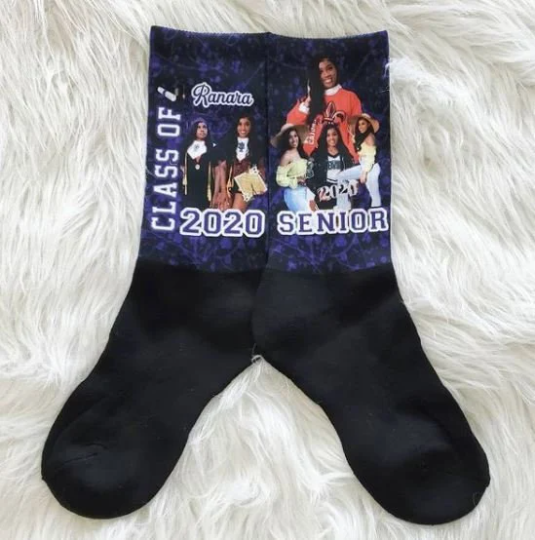 Custom Sublimation Socks, Athletic Socks, 3D Printing, Graduation Socks