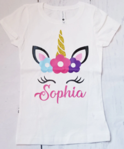 Alternative view of Unicorn Gift For Girls, Unicorn Shirt Birthday Outfit, Unicorn Birthday, Girl Party Gift, Unicorn Gift, Unicorn Party, Unicorn T-Shirt