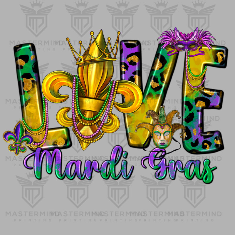 Love Mardi Gras DTF Transfer