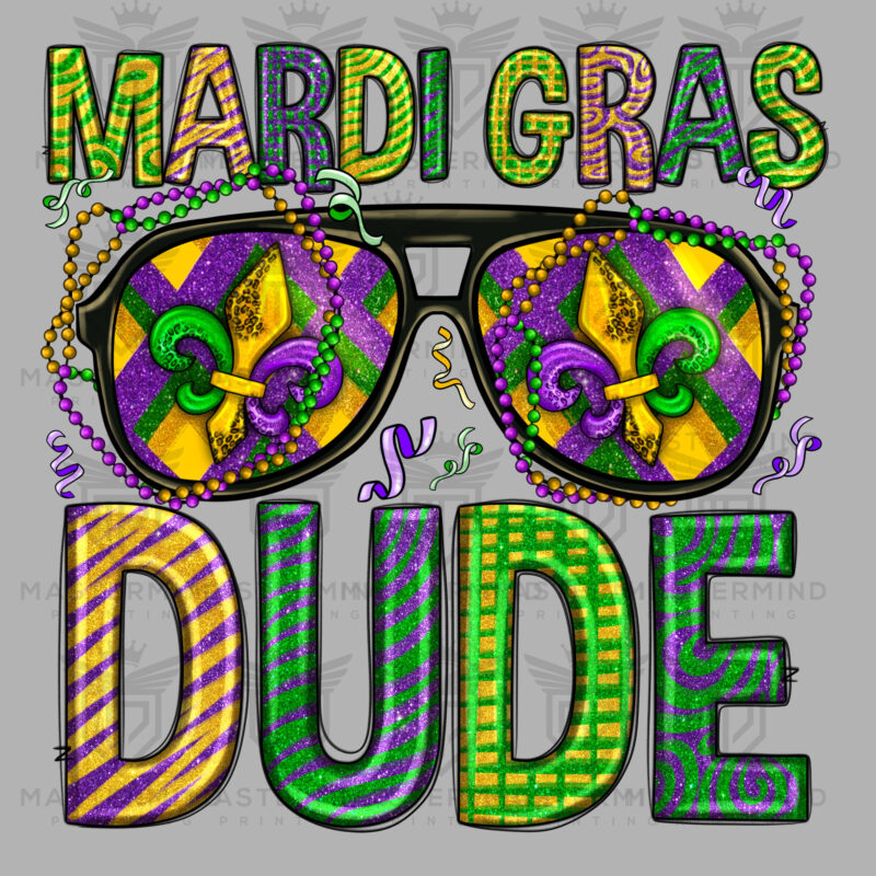 Mardi Gras Dude DTF Transfer