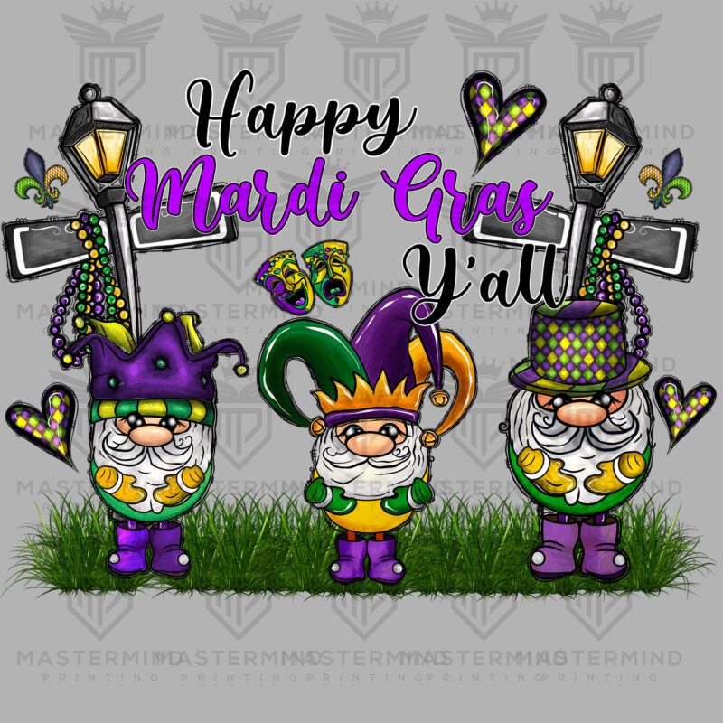 Happy Mardi Ya'll DTF Transfer