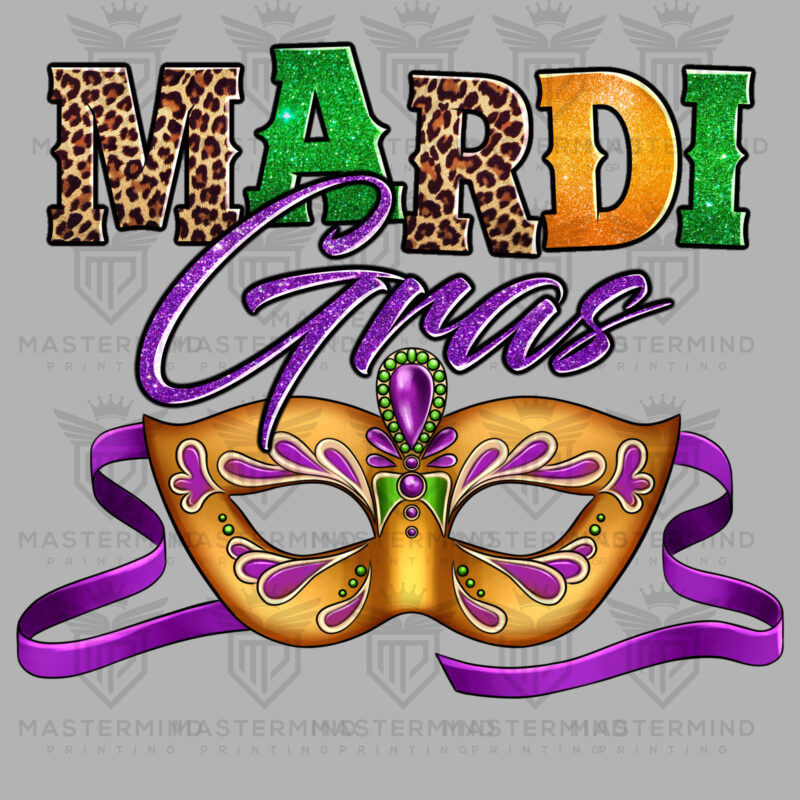 Mardi Gras Mask DTF Transfer