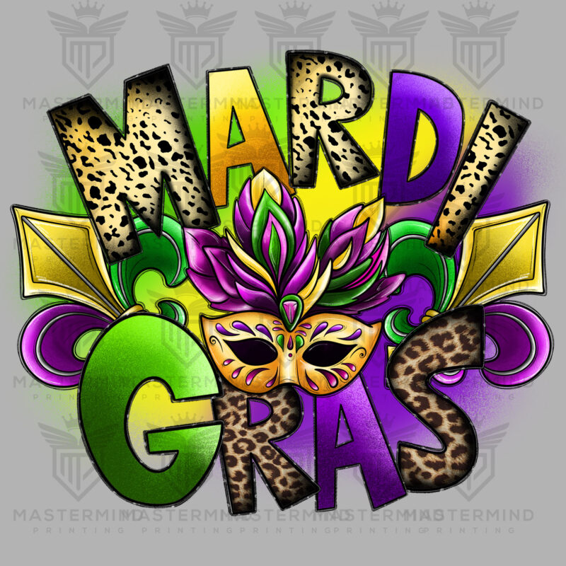 Mardi Gras Mask Circle DTF Transfer
