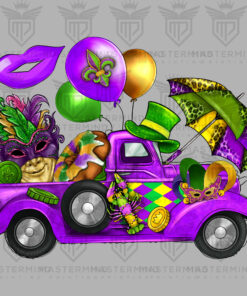 Mardi Gras Truck Mask Umbrella DTF Transfer