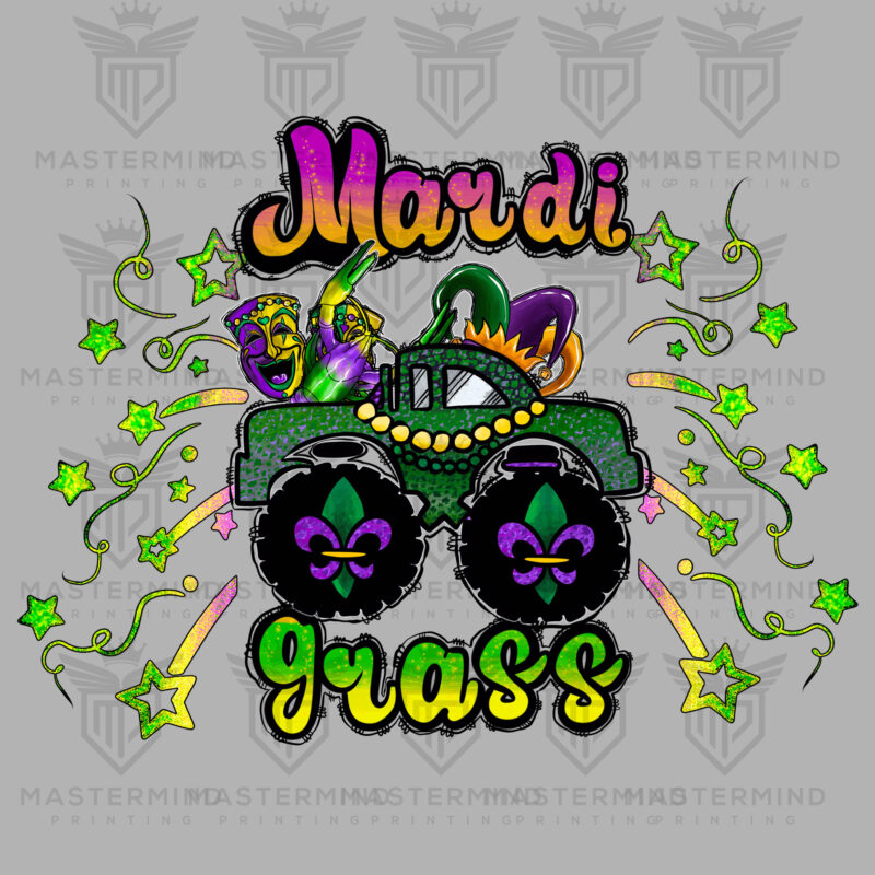 Mardi Grass truck DTF Transfer