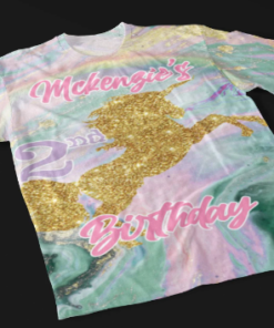 Alternative view of Unicorn Birthday Shirt, Unicorn Party, All Over Print Shirt, Unicorn svg, Unicorn clipart, Unicorn Birthday svg, Unicorn Baby Shower Shirt