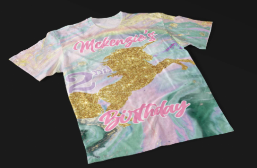Unicorn Birthday Shirt, Unicorn Party, All Over Print Shirt, Unicorn svg, Unicorn clipart, Unicorn Birthday svg, Unicorn Baby Shower Shirt - Image 2