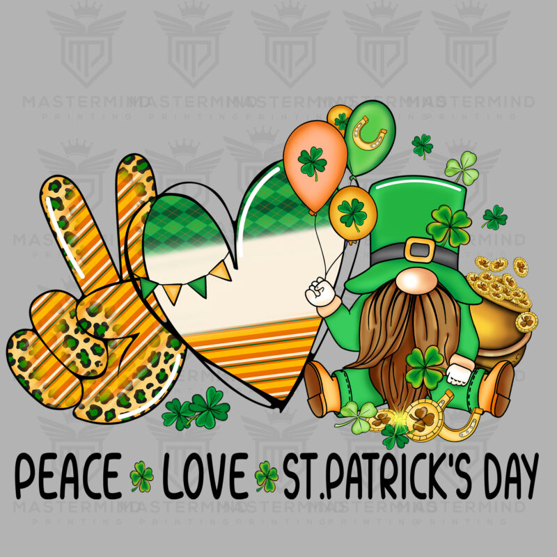 Peace Love St. Patrick Day DTF Transfer