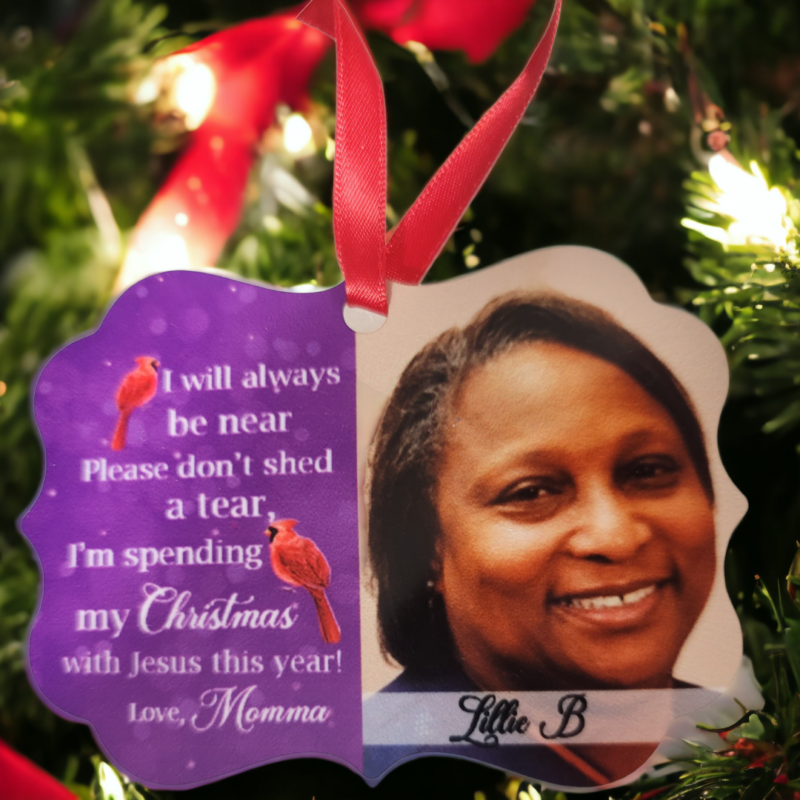 Alternative view of Cardinal RIP Angel Ornament, Cardinal Ornament; Memorial Ornament; Bereavement Ornament