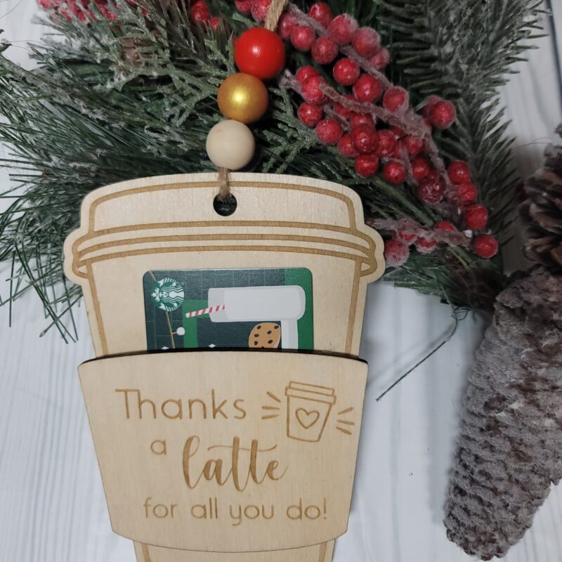 Coffee Gift Card Holder, Thanks A Latte Gift card holder, Christmas Gift Card Holder, Coffee Gift Card Holder, Gift Card Holder, Starbucks Gift Card Holder