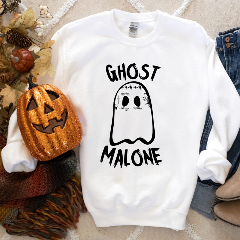 Ghost Malone Sweatshirt, Halloween Sweatshirt, Cute Ghost Sweat, Funny Halloween Crewneck, Spooky Sweatshirt, Stay Spooky, Halloween 2023 - Image 3