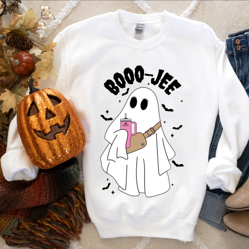 Alternative view of Halloween Ghost Sweatshirt, Boo Jee Shirt, Boo Shirt, Spooky Ghost Hoodie, Spooky Season Ghost Sweater, Spooky Vibes Shirt, Halloween Gifts