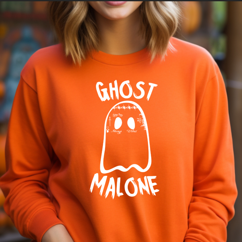 Ghost Malone Sweatshirt, Halloween Sweatshirt, Cute Ghost Sweat, Funny Halloween Crewneck, Spooky Sweatshirt, Stay Spooky, Halloween 2023 - Image 4