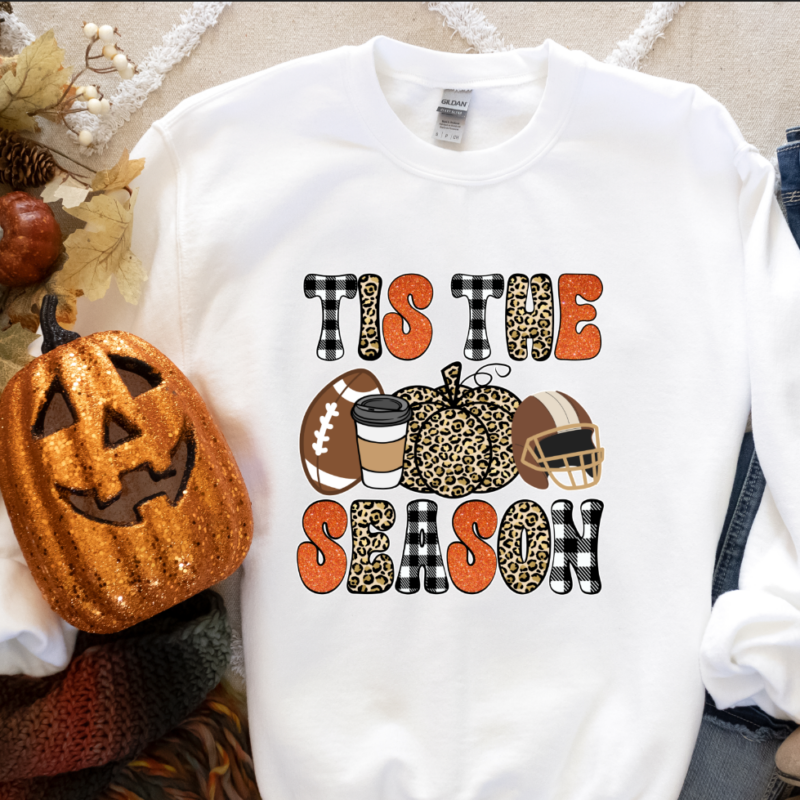Tis The Season Sweatshirt, Fall Football Hoodie, Pumpkin Patch Shirt, Autumn Shirt, Womens Halloween Shirt, Fall Graphic Tee, Fall Coffee - Image 4