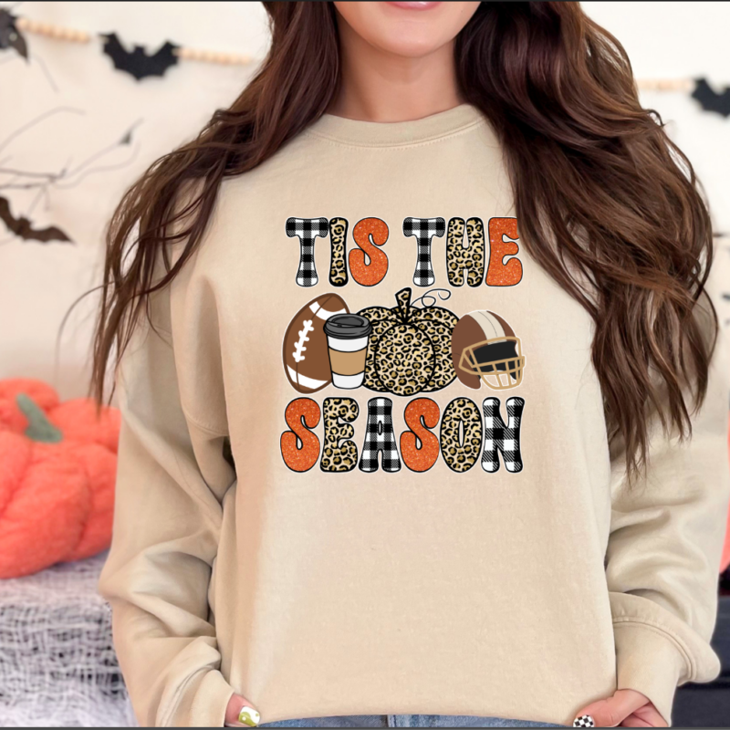 Alternative view of Tis The Season Sweatshirt, Fall Football Hoodie, Pumpkin Patch Shirt, Autumn Shirt, Womens Halloween Shirt, Fall Graphic Tee, Fall Coffee