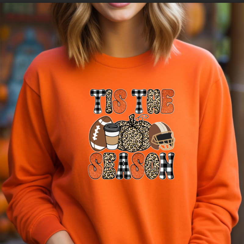 Tis The Season Sweatshirt, Fall Football Hoodie, Pumpkin Patch Shirt, Autumn Shirt, Womens Halloween Shirt, Fall Graphic Tee, Fall Coffee - Image 3