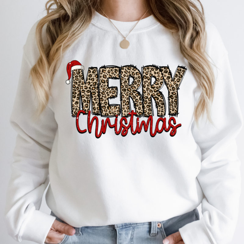 Merry Christmas Leopard Sweatshirt - Image 3