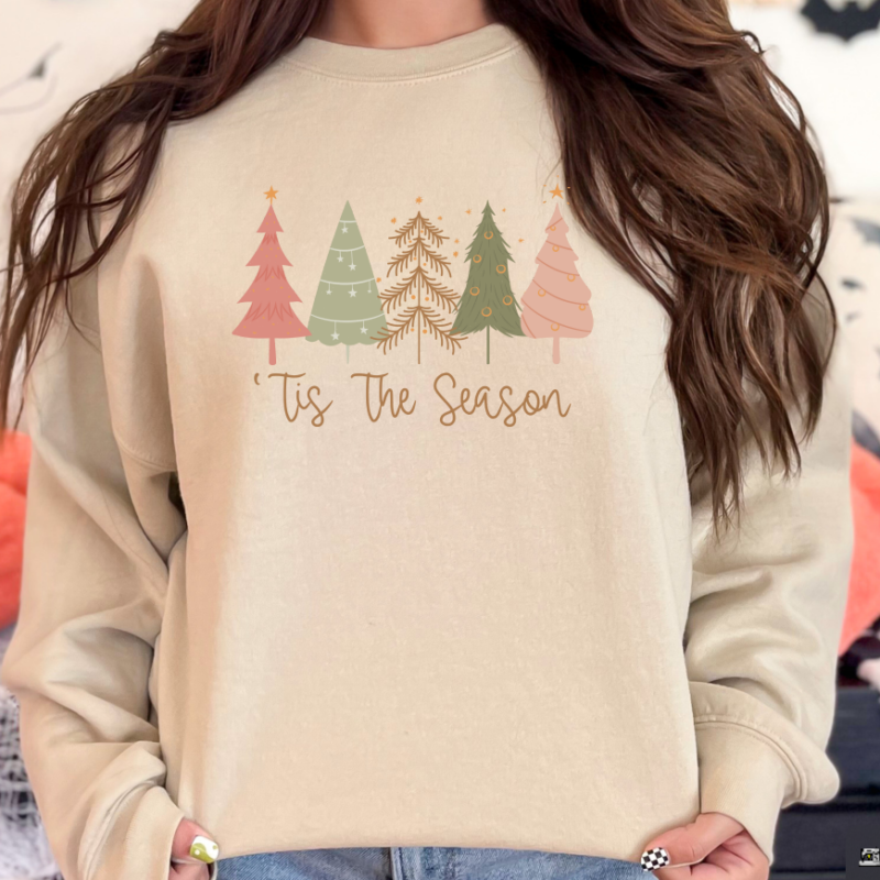 Tis The Season Tree Sweatshirt, Christmas Sweatshirt, Family Christmas Sweatshirt, Christmas Sweatshirts for Women, Merry Christmas Sweatshirt - Image 3