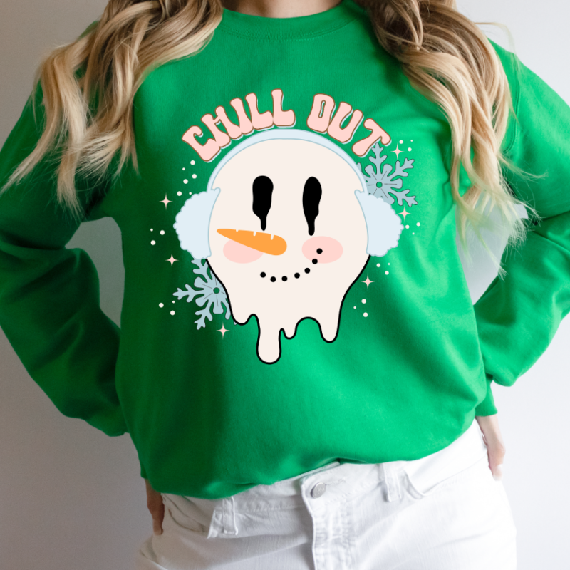 Chill Out Melting Snowman  Sweatshirt, Christmas Sweatshirt, Family Christmas Sweatshirt, Christmas Sweatshirts for Women, Merry Christmas Sweatshirt - Image 5