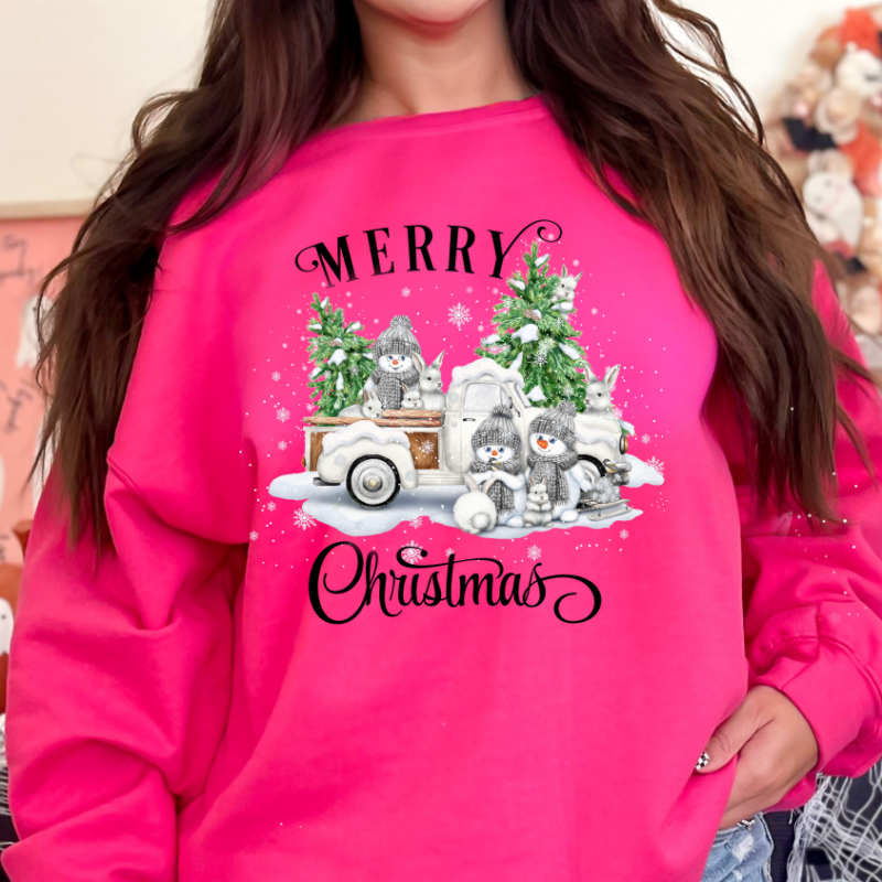 Merry Christmas Vintage Truck Christmas Sweatshirt - Image 5