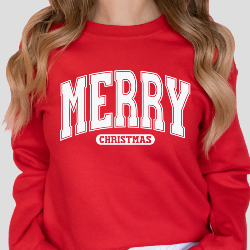 Merry Christmas Red and White Sweatshirt