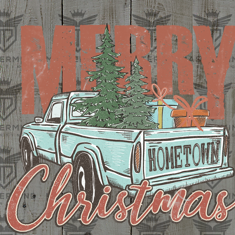 Merry Christmas Vintage Truck DTF Transfer