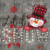 Let it Snow Snowman Plaid Hat DTF Transfer