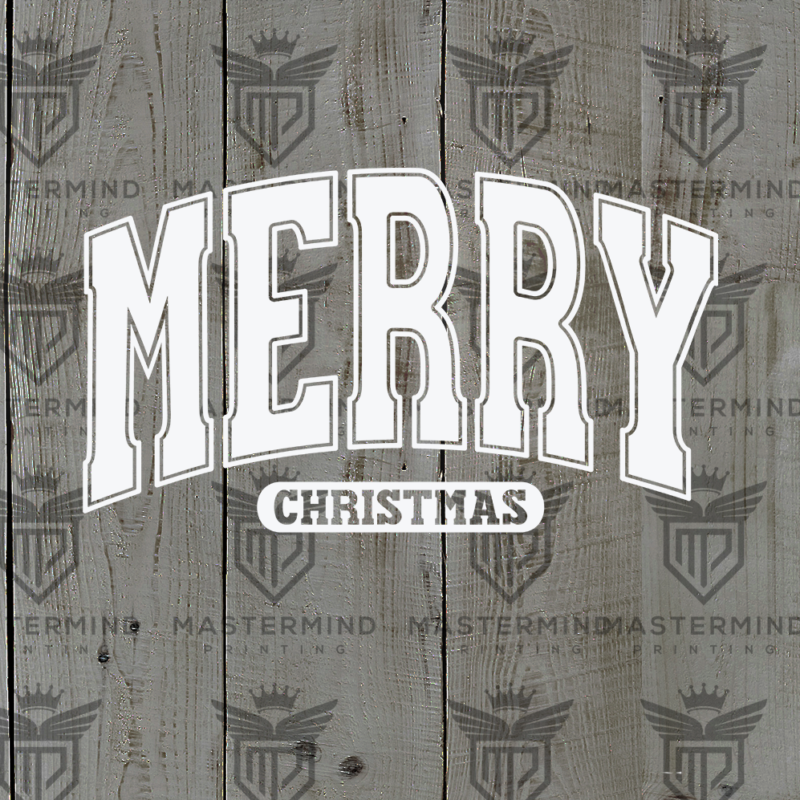 Merry Christmas White DTF Transfer