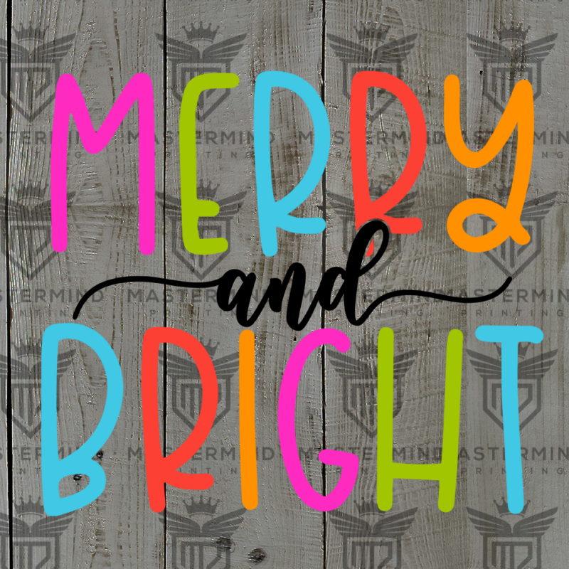 Merry and Bright DTF Transfer
