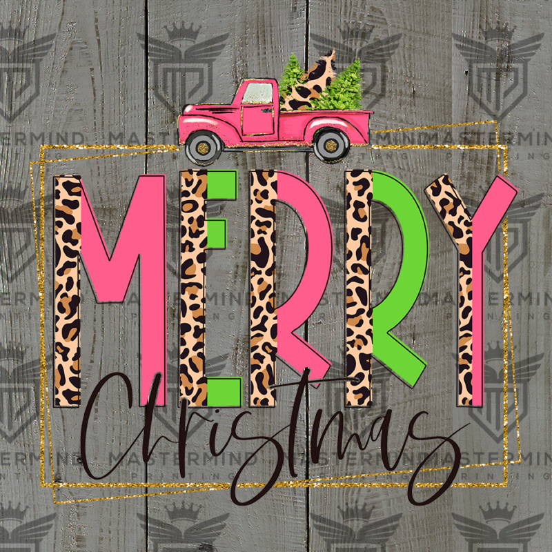 Merry Christmas Leopard DTF Transfer
