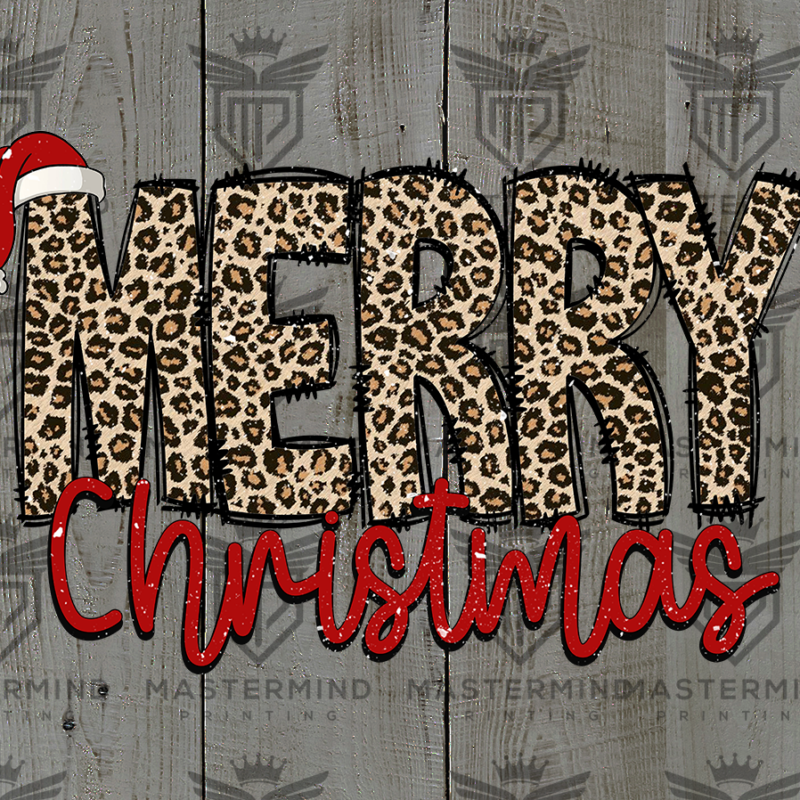 Merry Christmas Leopard DTF Transfer