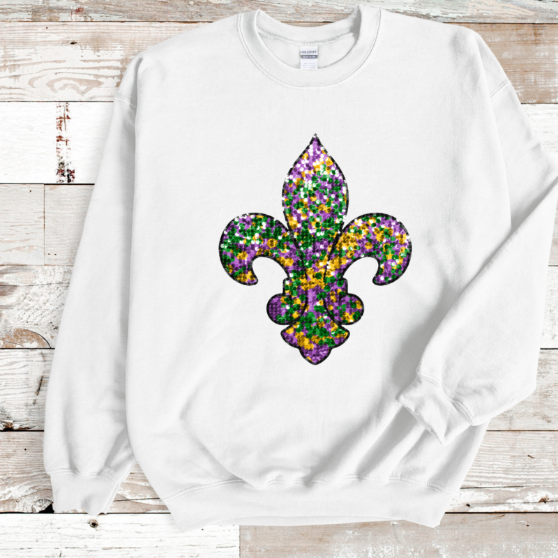 Mardi Gras Fleur De Lis, Mardi Gras Sweatshirt, Louisiana Mardi Gras Hoodie, Festival Sweatshirt, Mardi Gras Outfit - Image 3