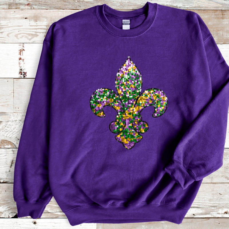 Mardi Gras Fleur De Lis, Mardi Gras Sweatshirt, Louisiana Mardi Gras Hoodie, Festival Sweatshirt, Mardi Gras Outfit