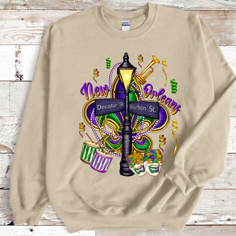 Mardi Gras Burbon Street Shirt Sweatshirt, Mardi Gras Sweatshirt, Louisiana Mardi Gras Hoodie, Festival Sweatshirt, Mardi Gras Outfit