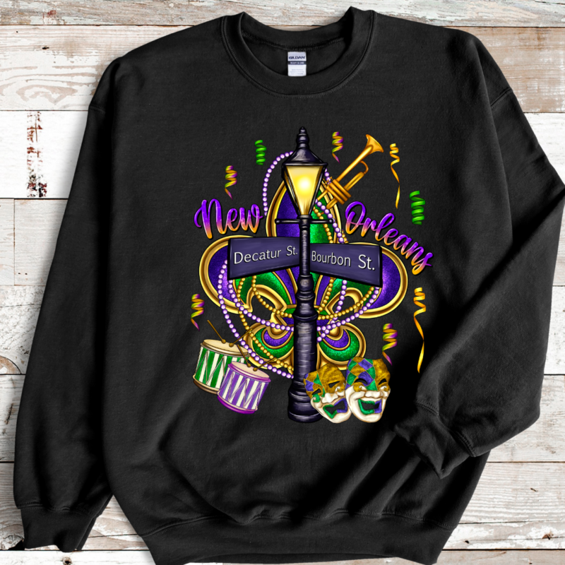 Mardi Gras Burbon Street Shirt Sweatshirt, Mardi Gras Sweatshirt, Louisiana Mardi Gras Hoodie, Festival Sweatshirt, Mardi Gras Outfit - Image 5