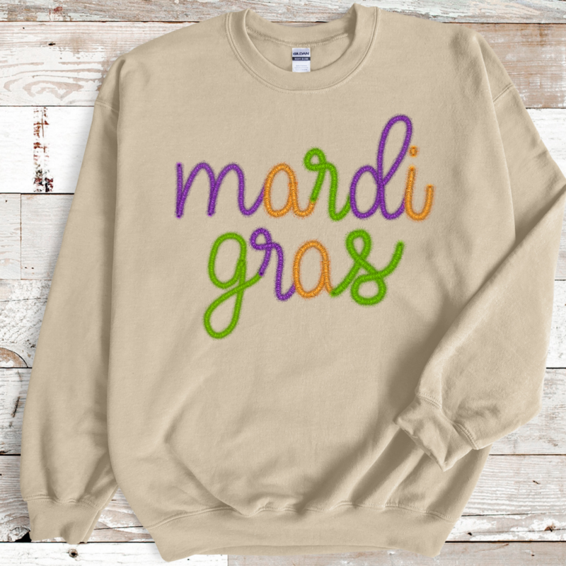 Mardi Gras Faux Tinsel Shirt Sweatshirt, Mardi Gras Sweatshirt, Louisiana Mardi Gras Hoodie, Festival Sweatshirt, Mardi Gras Outfit - Image 4