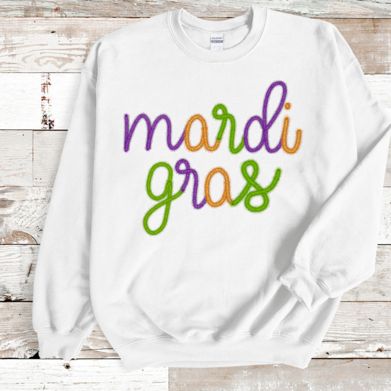 Mardi Gras Faux Tinsel Shirt Sweatshirt, Mardi Gras Sweatshirt, Louisiana Mardi Gras Hoodie, Festival Sweatshirt, Mardi Gras Outfit
